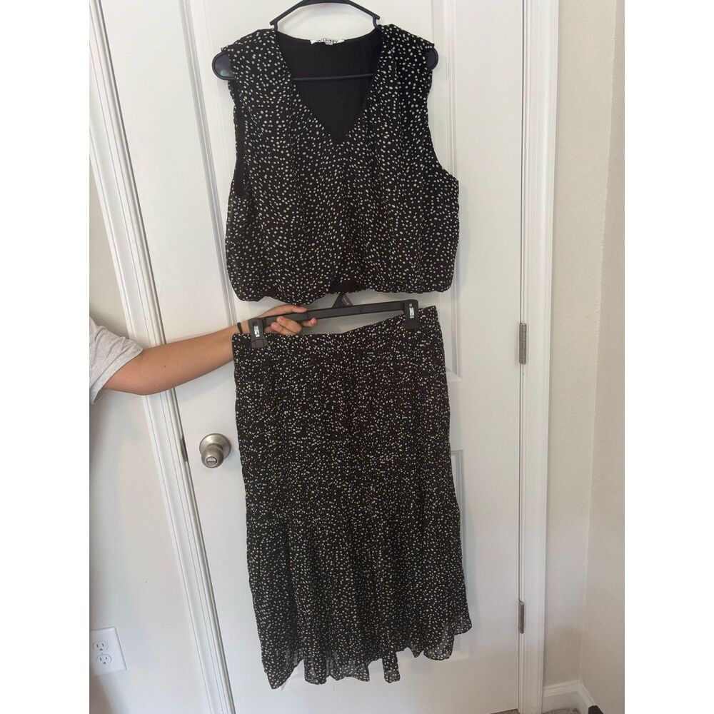 NWT WD.NY Black & White Polka Dot Pleasant Set XL